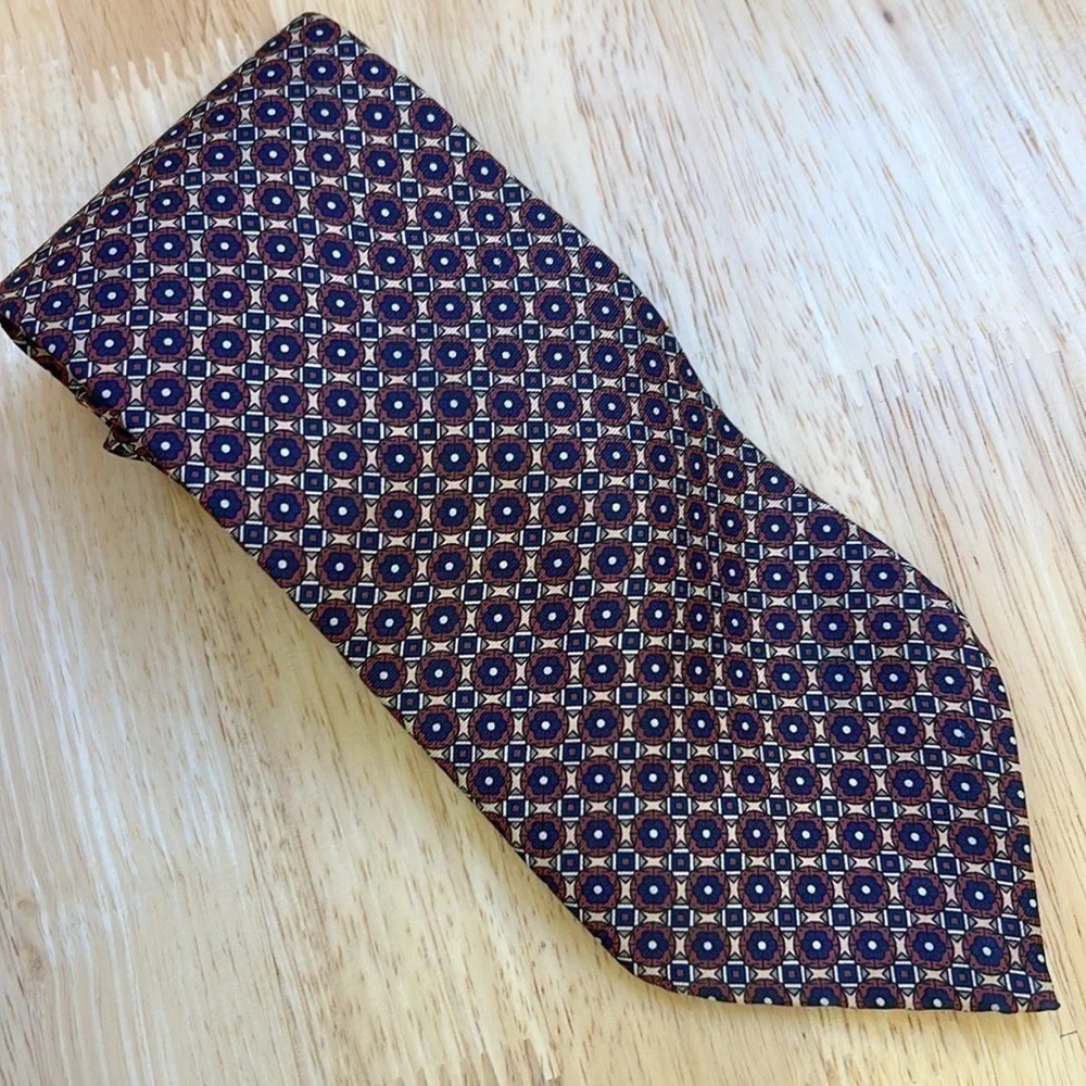 Christian Dior Monsieur All Silk Tie Geometric Design Imported Fabric Vi…